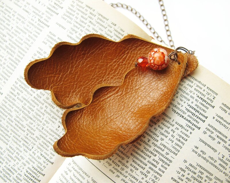Leather Leaf Pendant