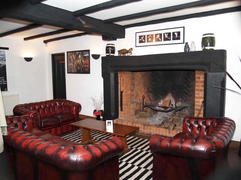 Leather Sofas in Living Room — Red