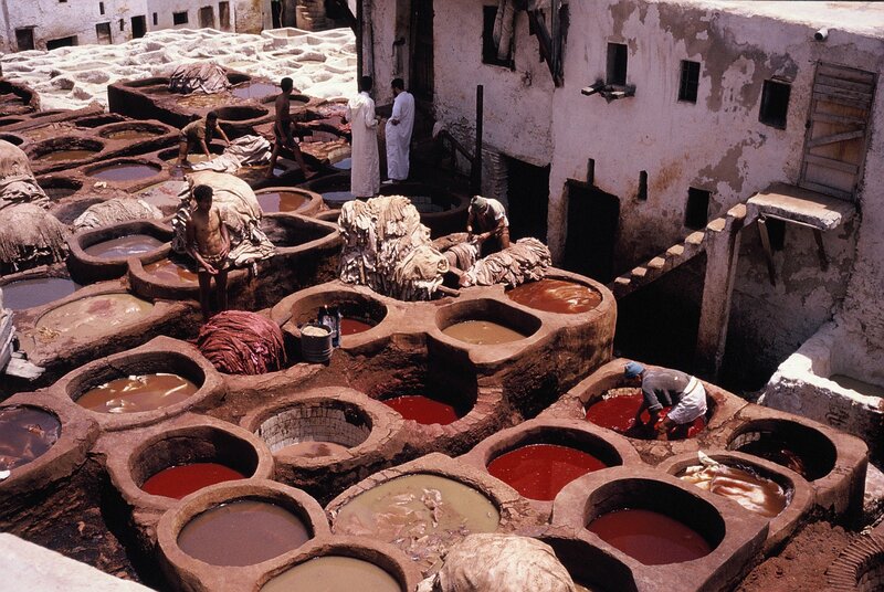 Leather tannery in Morocco