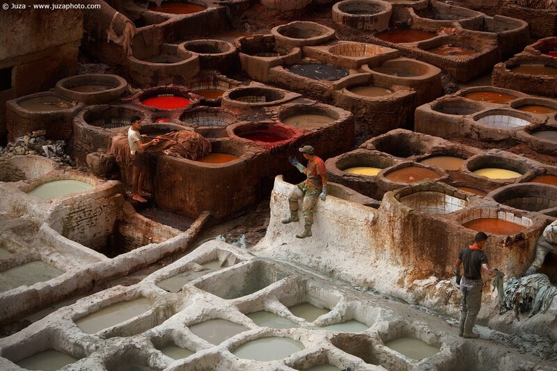 Leather tannery in Morocco