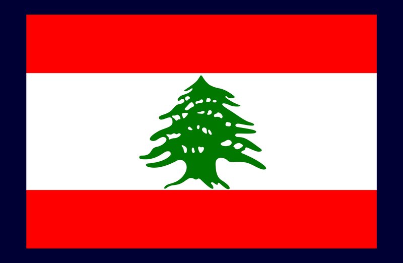 Lebanese flag with cedar tree