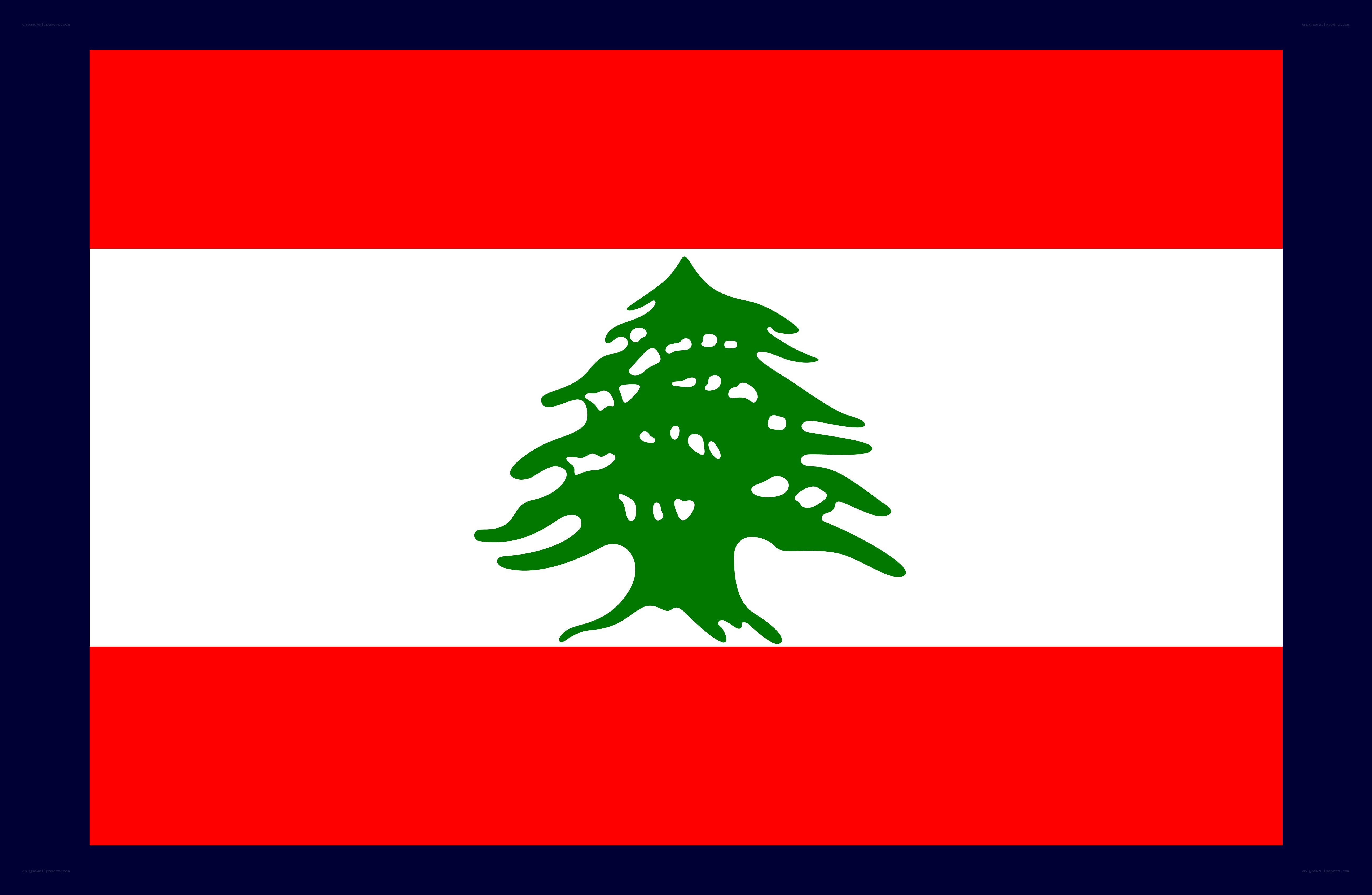 Lebanese flag with cedar tree