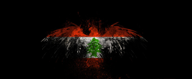 Lebanese flag with eagle