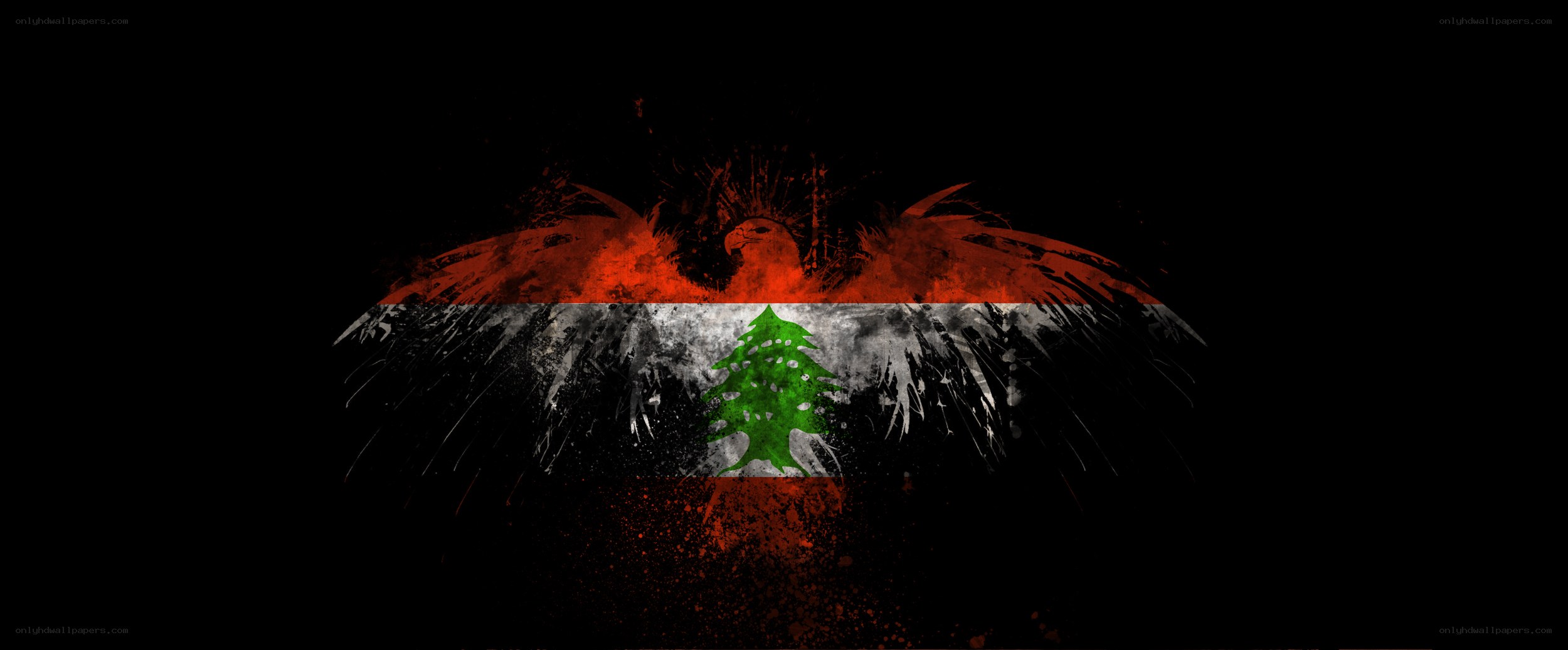 Lebanese flag with eagle