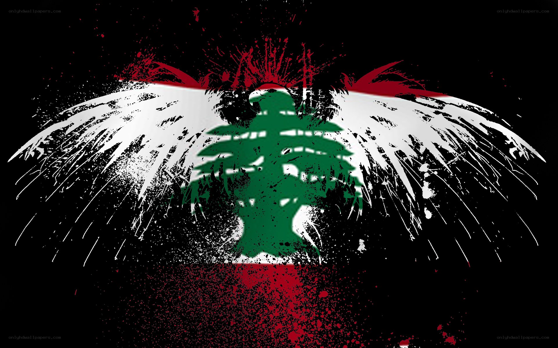 Lebanese flag with wings