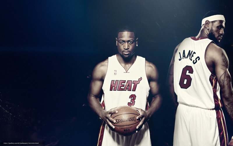 LeBron and Dwyane in Miami Heat jerseys