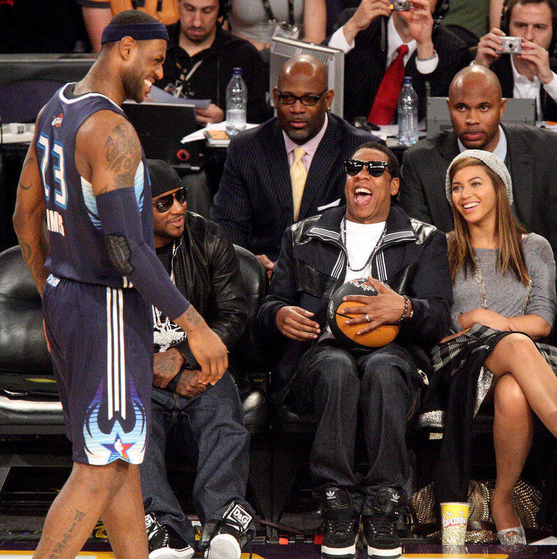 LeBron James and Jay-Z at basketball game