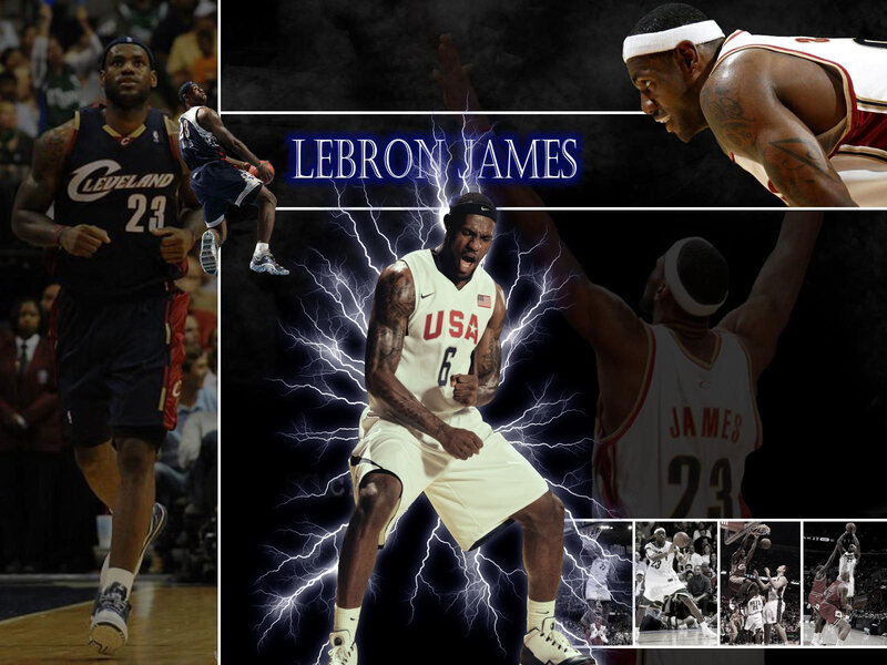 LeBron James basketball collage