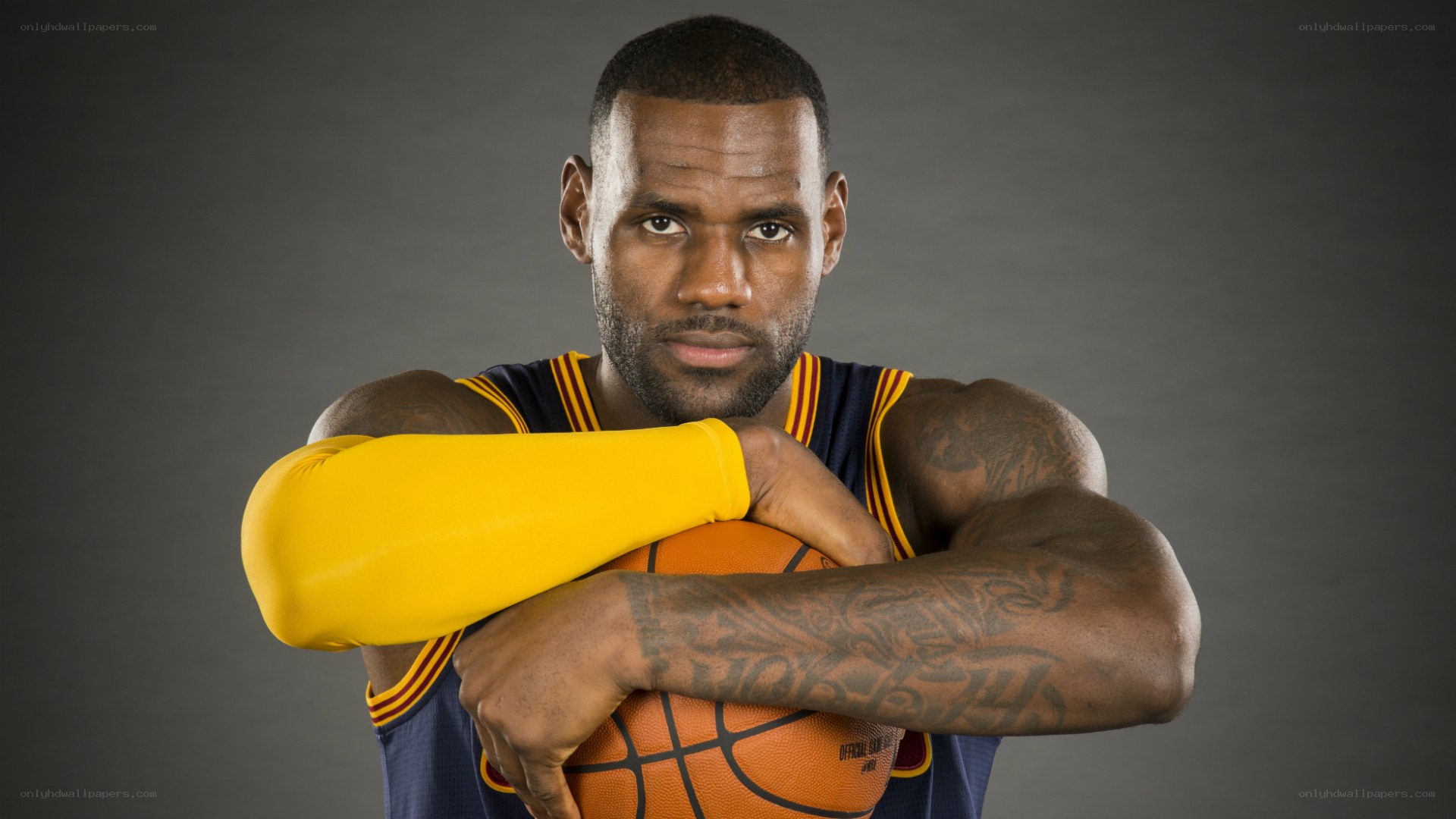 LeBron James holding basketball