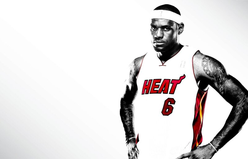 Lebron James in Heat Jersey — White