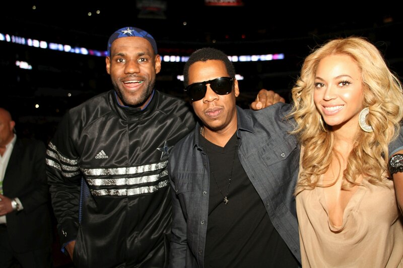 LeBron James, Jay-Z, and Beyoncé together