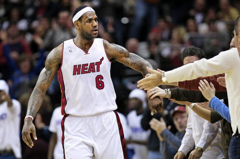 LeBron James on basketball court