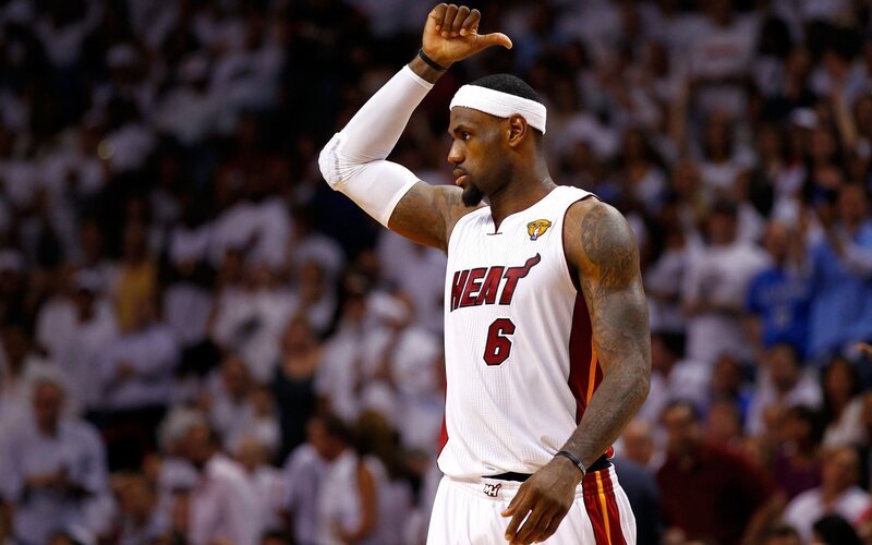 LeBron James on basketball court