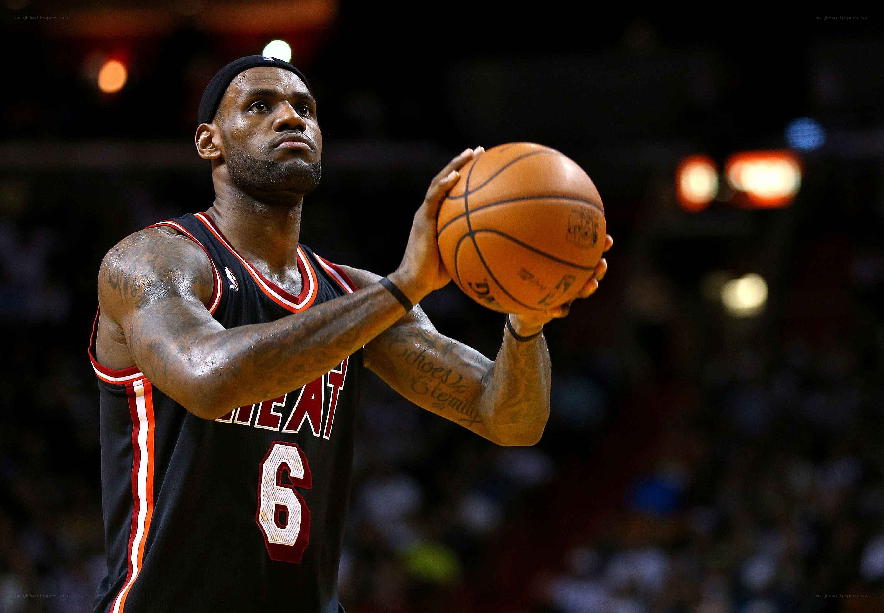 LeBron James shooting a basketball