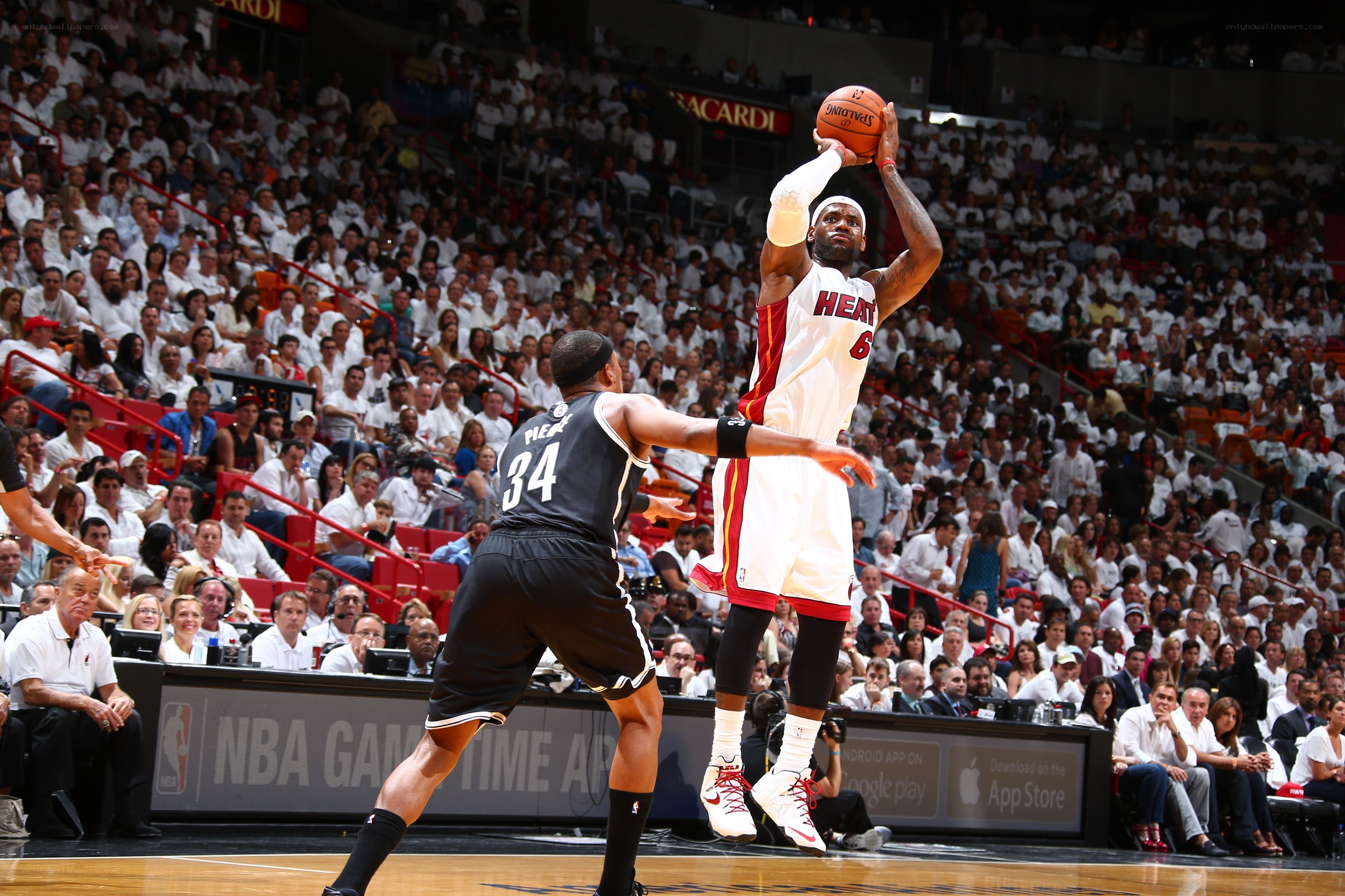LeBron James shooting a jump shot