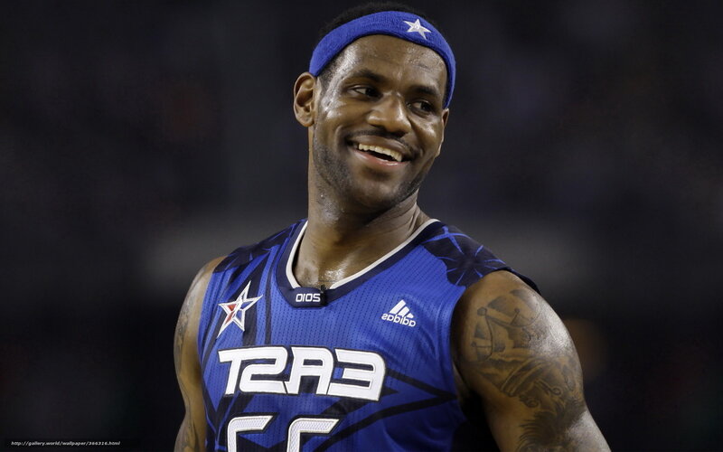 LeBron James smiling in All-Star jersey
