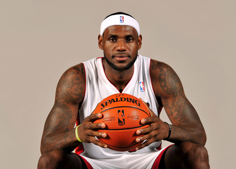 LeBron James with basketball