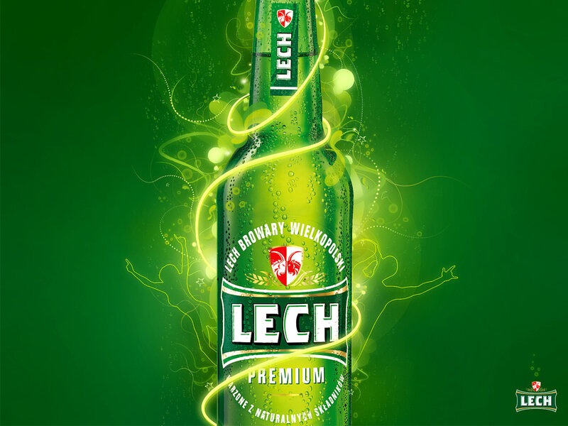 Lech Premium beer bottle