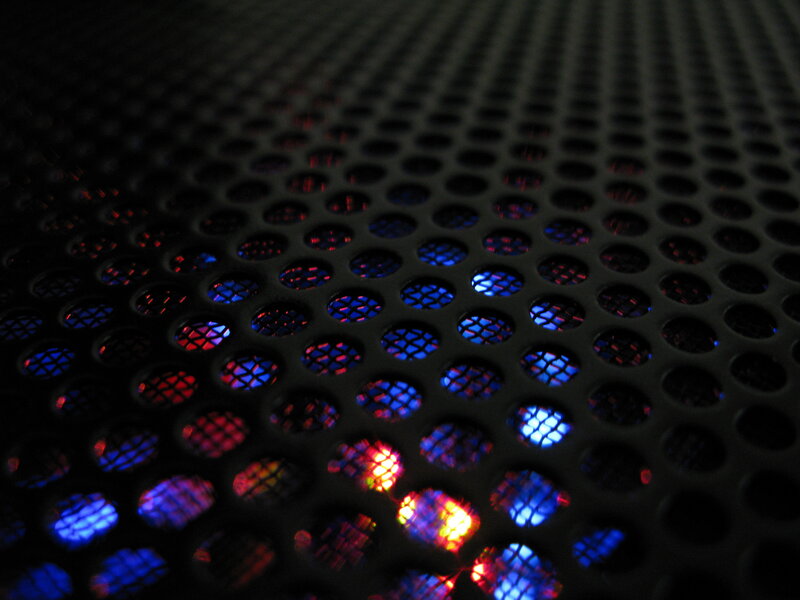 LED lights through perforated metal