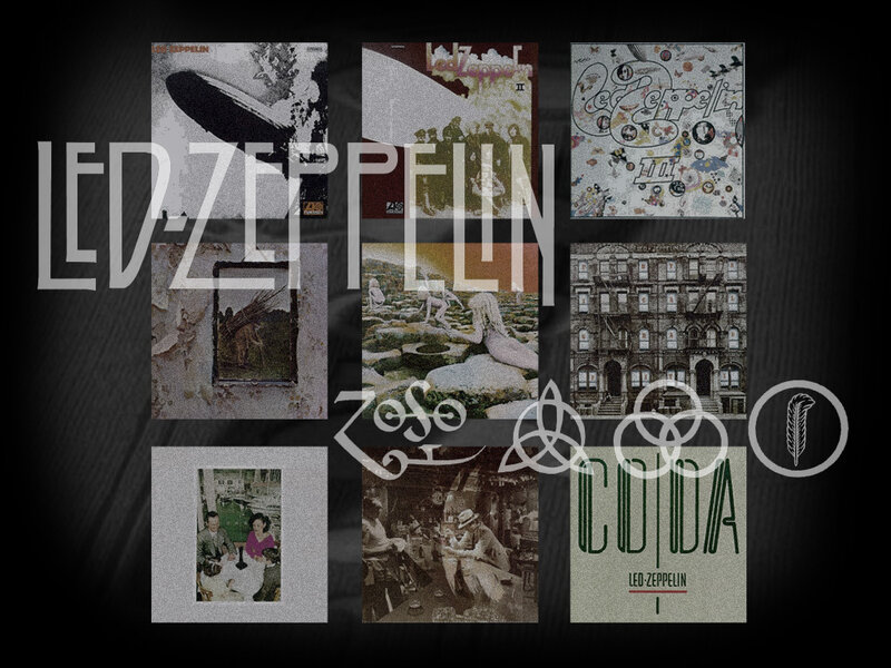 Led Zeppelin album covers collage