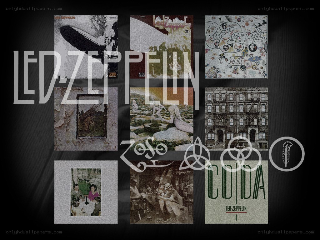 Led Zeppelin album covers collage