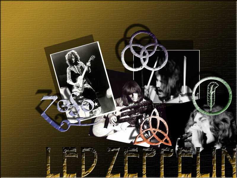 Led Zeppelin Band Collage — Gold