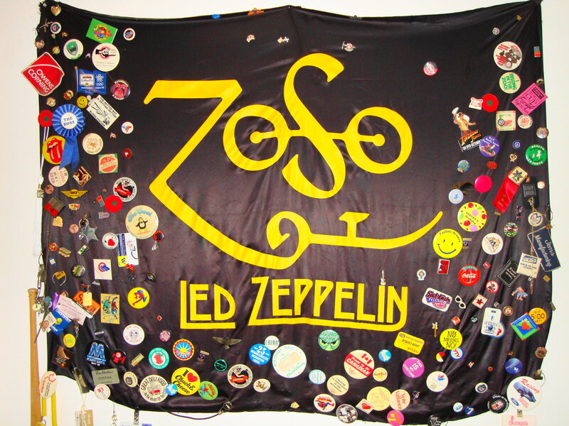Led Zeppelin banner with pins