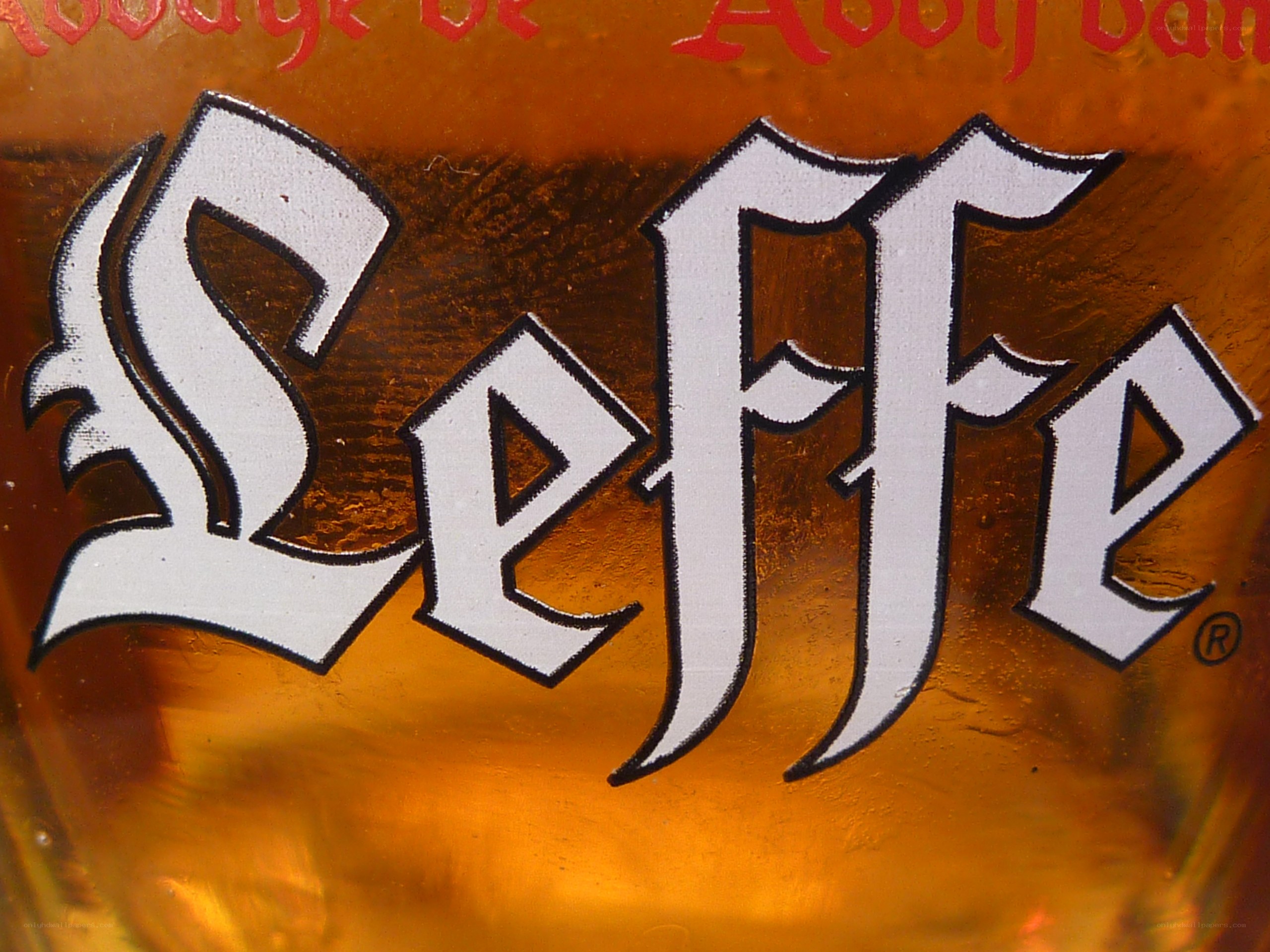 Leffe beer glass close-up