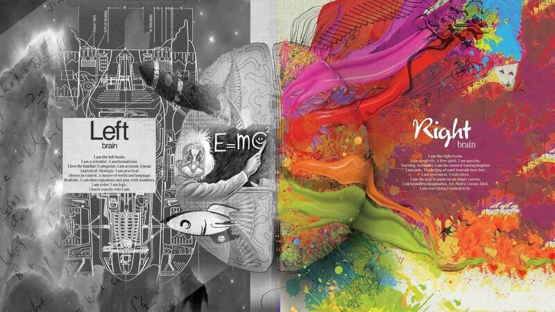 Left and Right Brain Illustration — Black