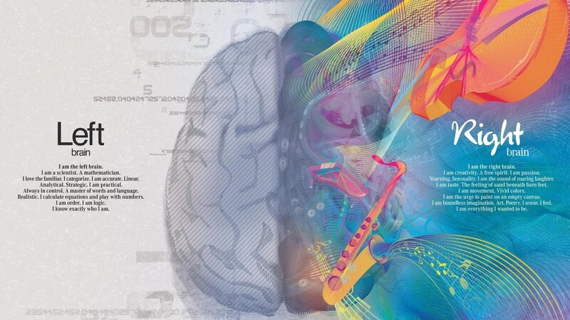 Left and Right Brain Illustration — Blue