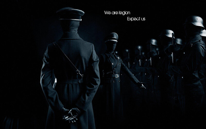 Legion soldiers in dark formation