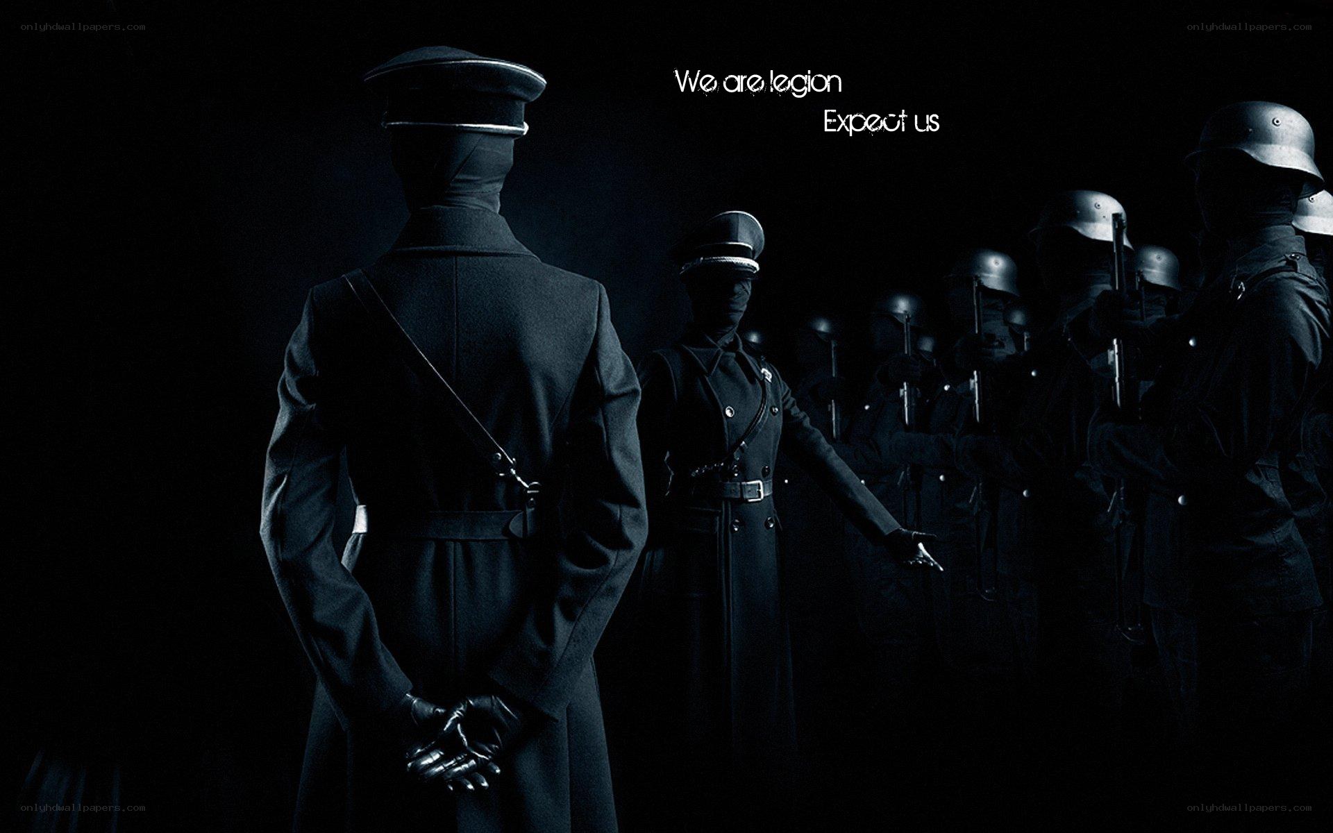 Legion soldiers in dark formation