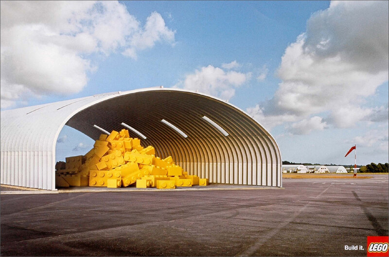 Lego bricks in hangar