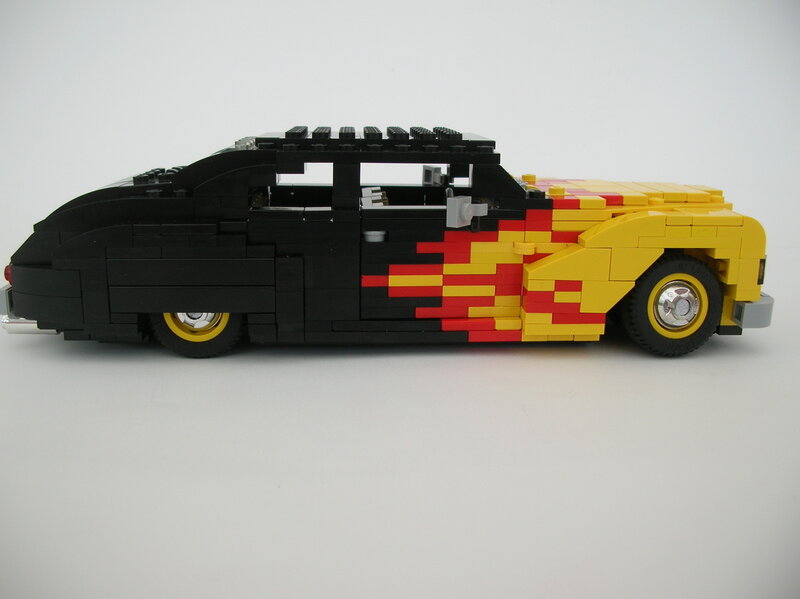 Lego car with flame design