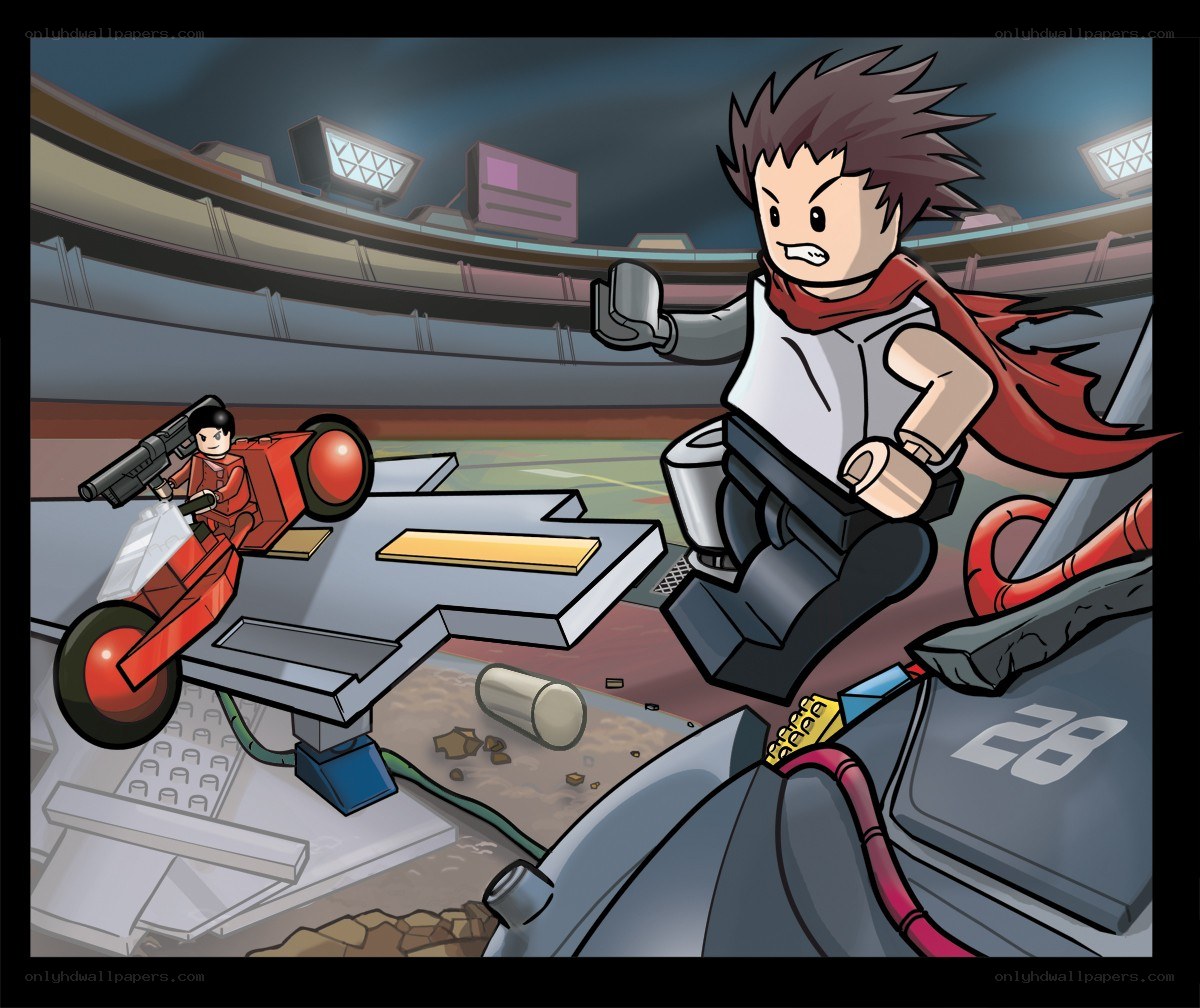 Lego characters in stadium battle