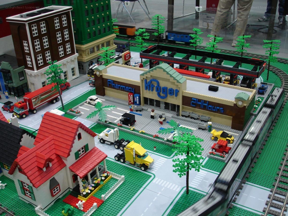 Lego city with Kroger store