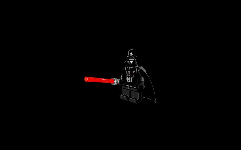 Lego Darth Vader Figure — Black, Dramatic, Digital Art