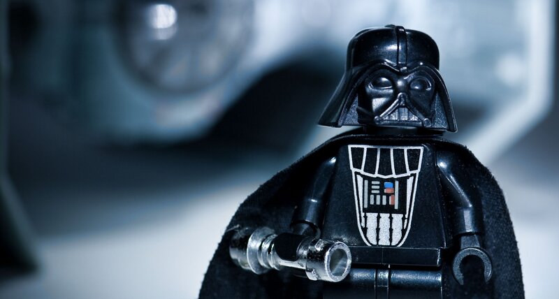 Lego Darth Vader Figure — Black, Dramatic