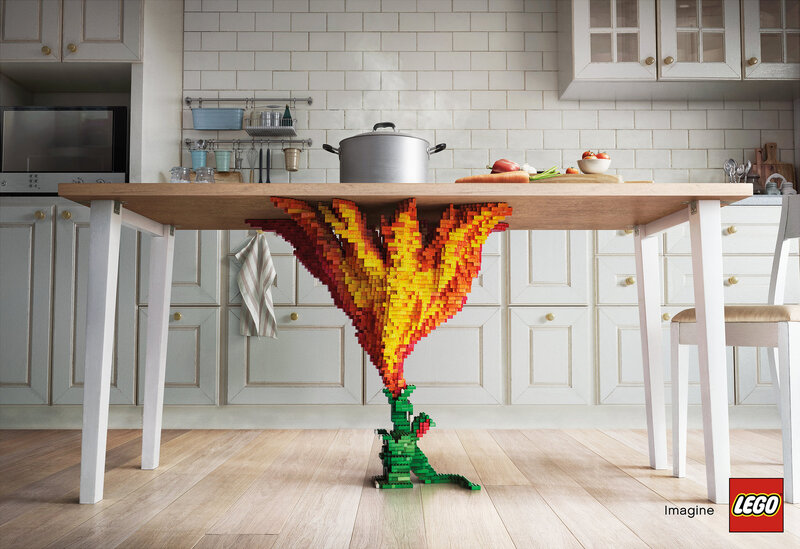 Lego Dragon under Table