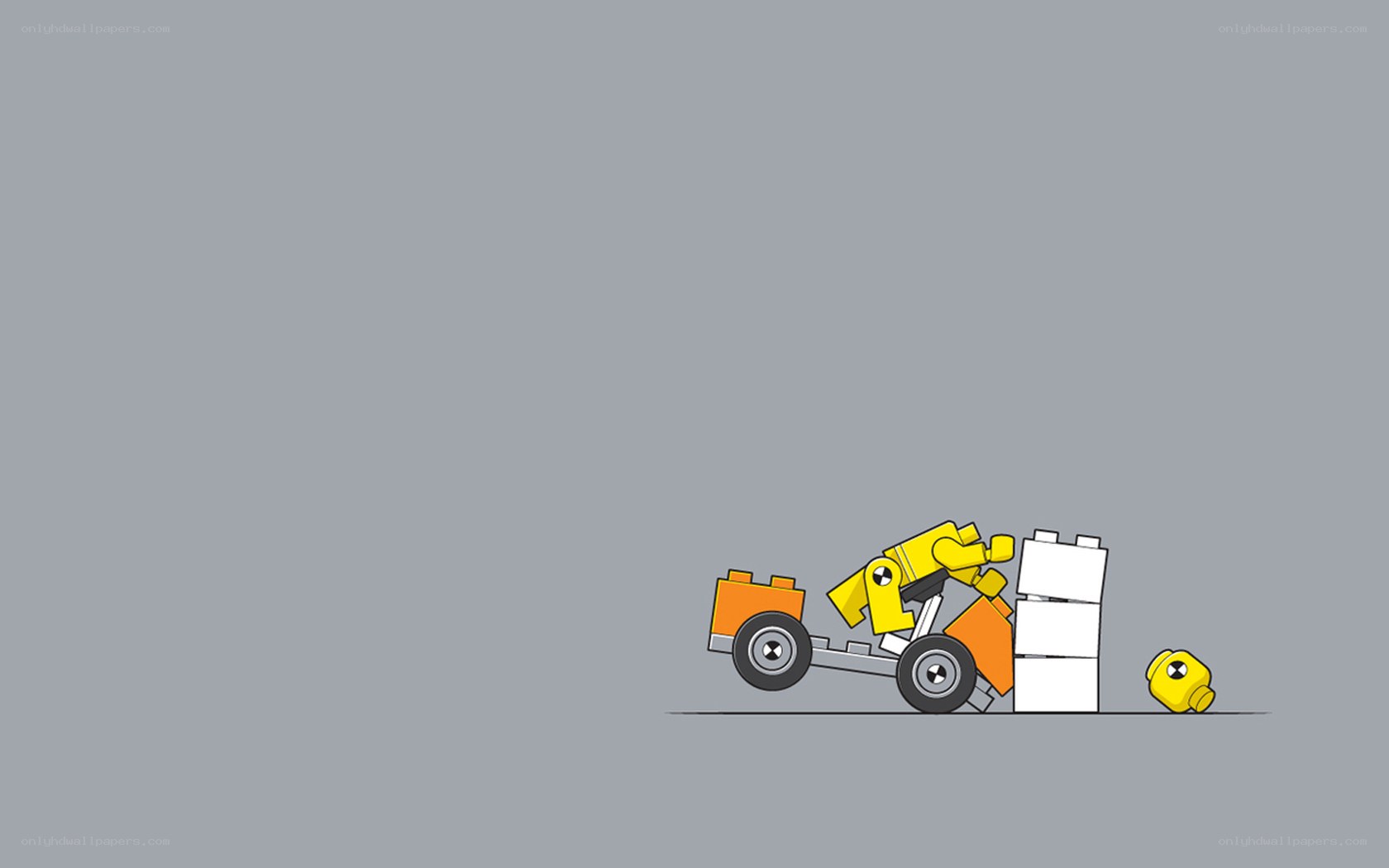 Lego figure in a crash