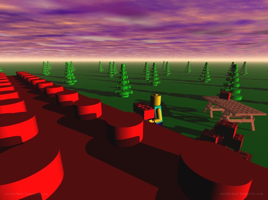 Lego figure in a digital landscape