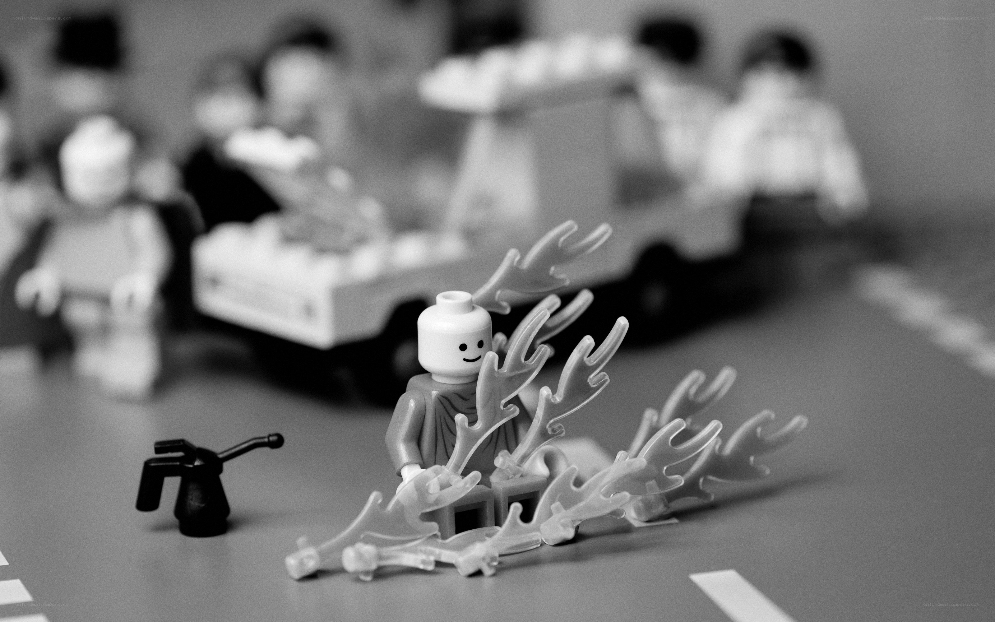 Lego figure in flames
