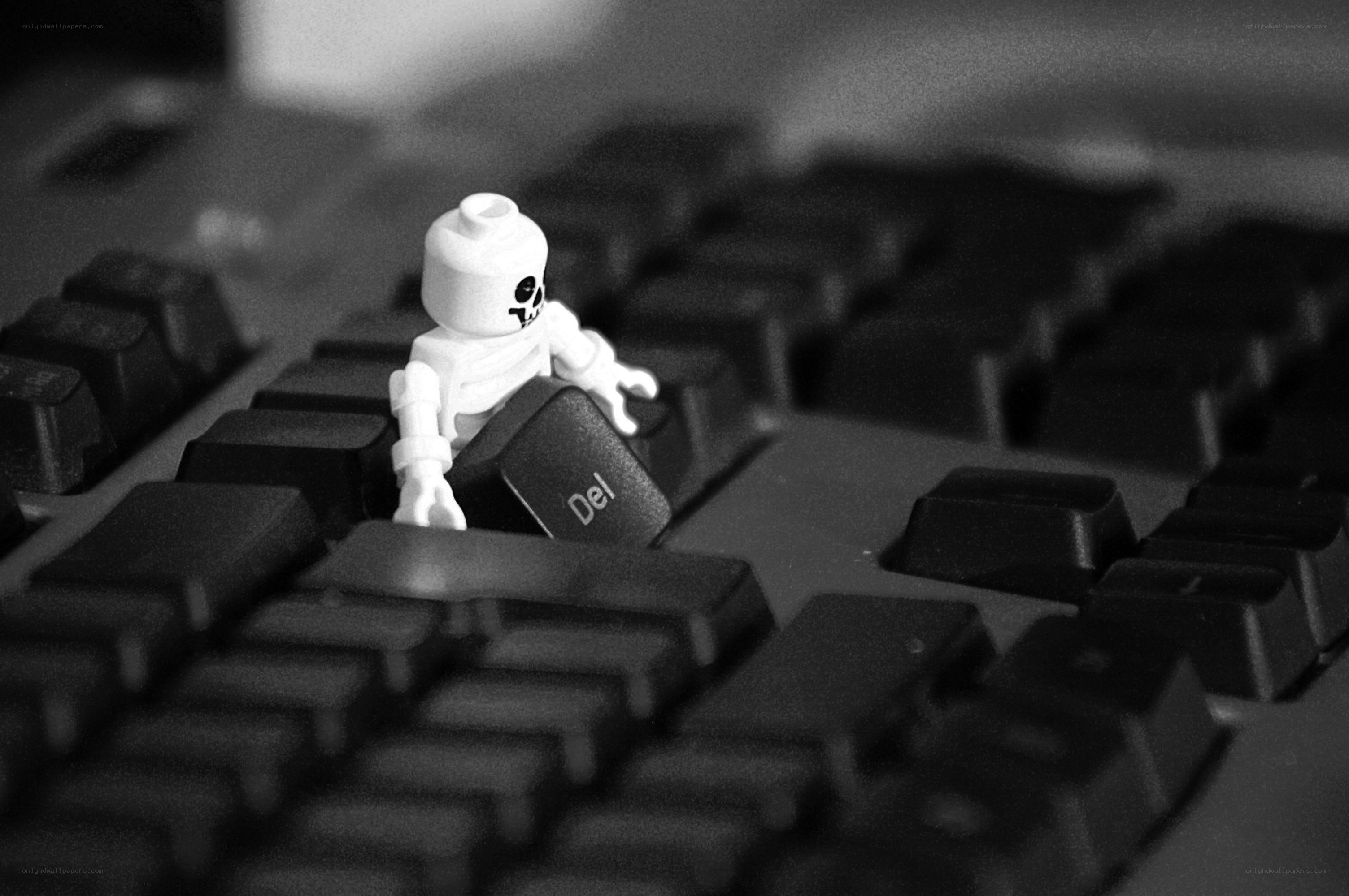 Lego figure on keyboard