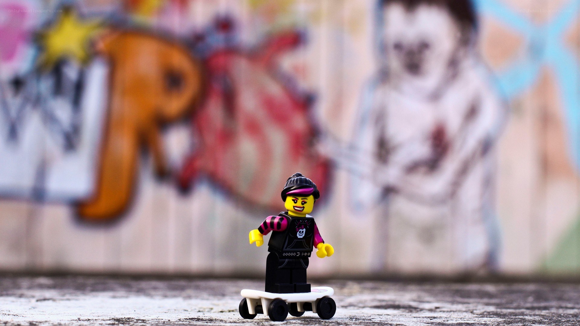 Lego figure on skateboard