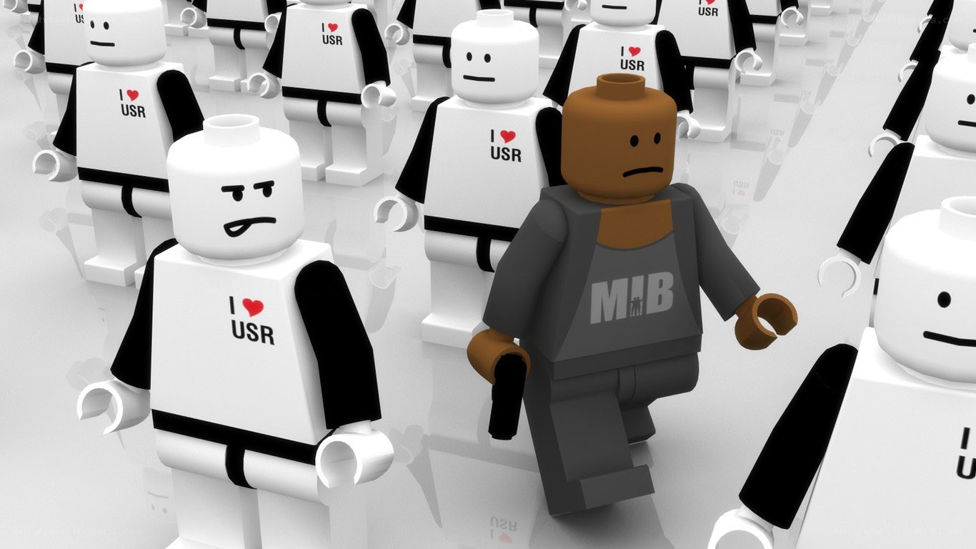 Lego figure with MIB shirt