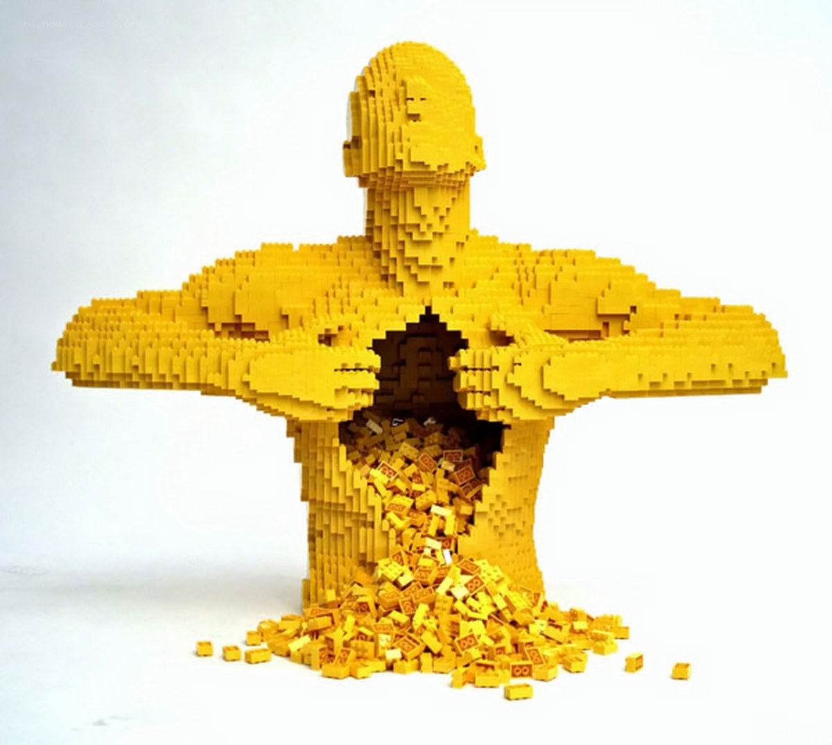 Lego figure with open chest