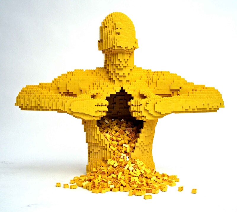 Lego figure with open chest