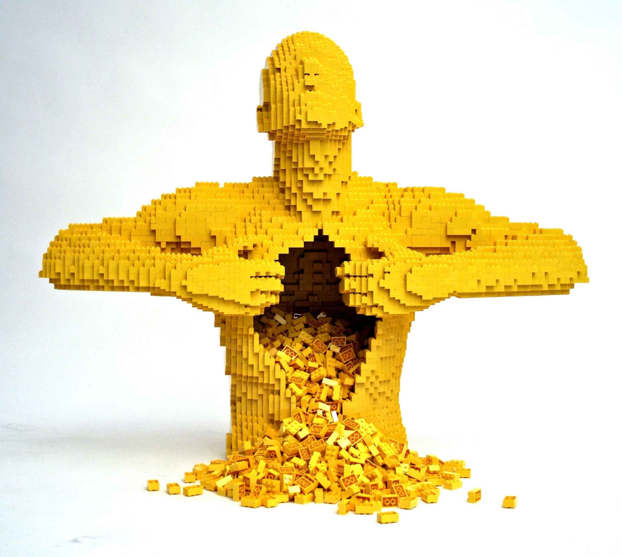 Lego figure with open chest