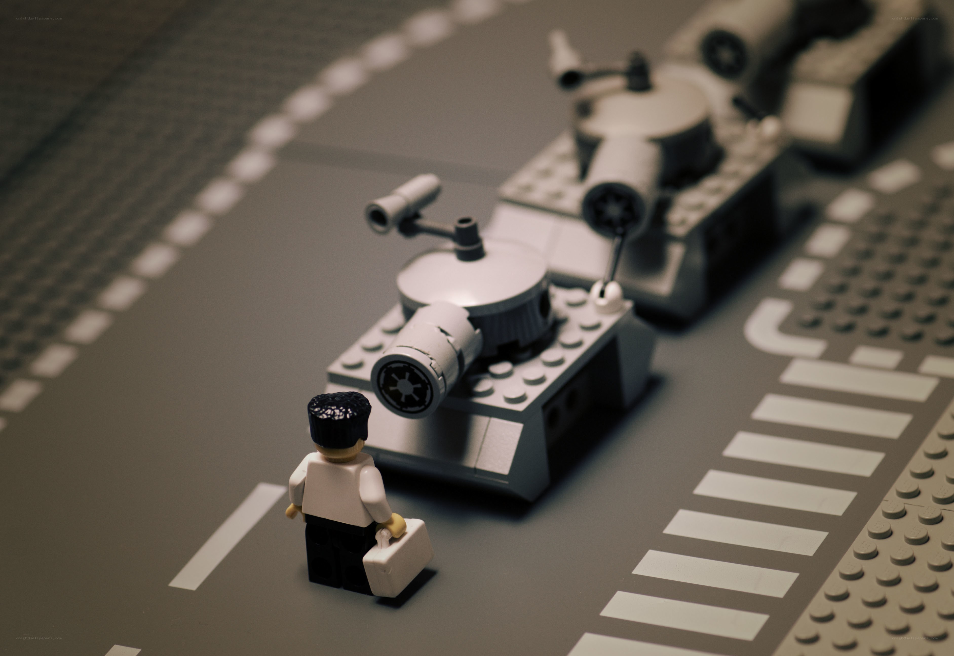 Lego figure with tanks