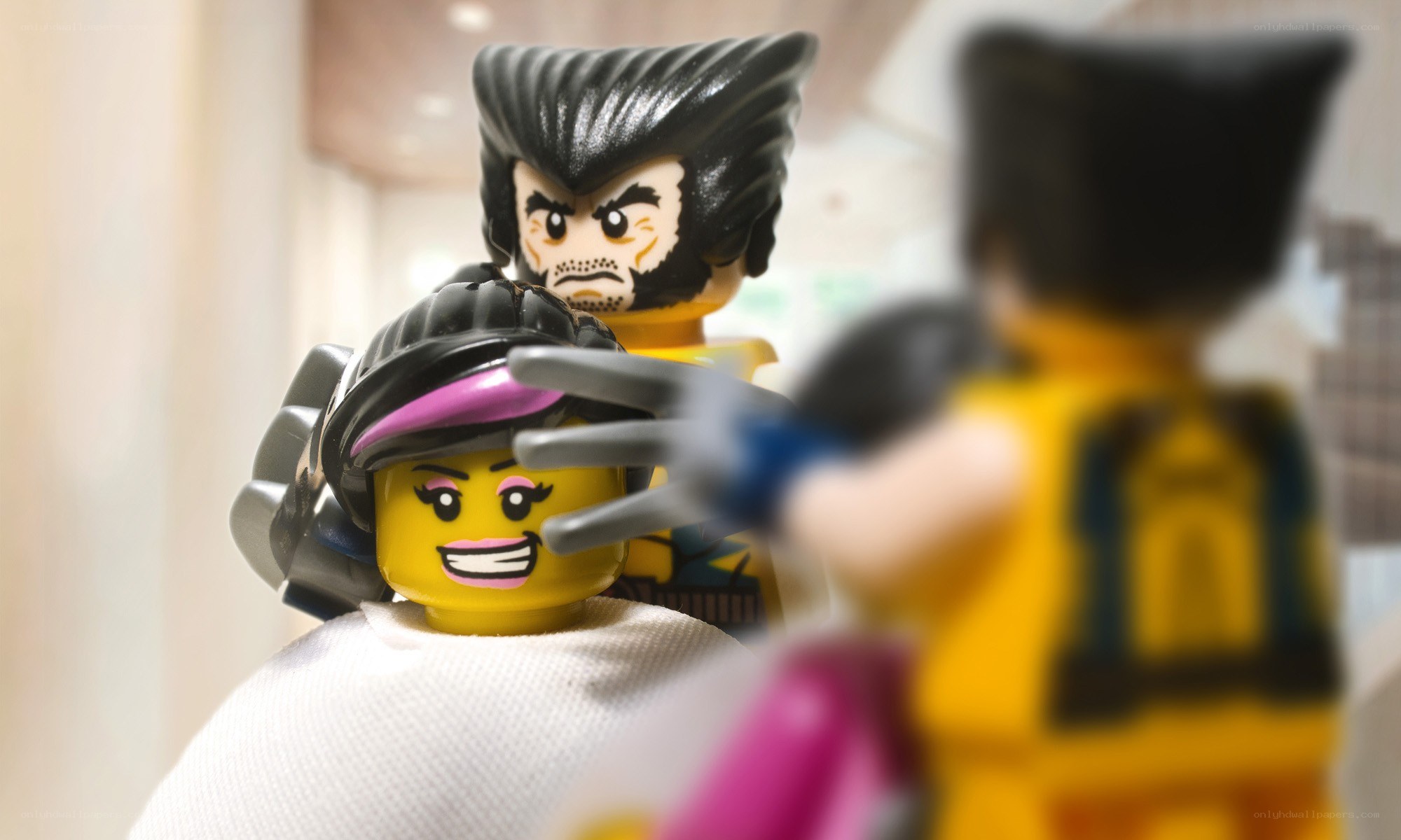 Lego figures in a tense scene